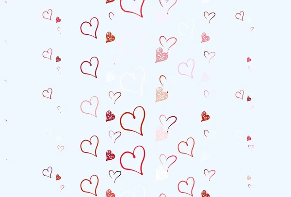 Светло Красный Векторный Фон Сердцами Декоративный Дизайн Сердечками Простом Стиле — стоковый вектор