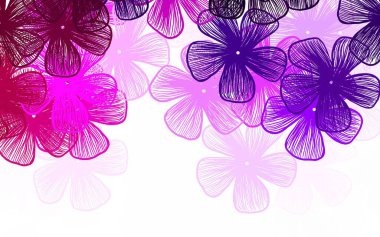 Çiçekli açık pembe vektör çizim deseni. Çiçekli parlak renkli çizim. Cep telefonlarının geçmişleri için şablon.