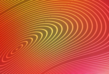 Açık kırmızı, kıvrımlı çizgileri olan sarı vektör deseni. Çağdaş gradyan soyut çizgileri olan çizimler. Fikirlerin için bir örnek..
