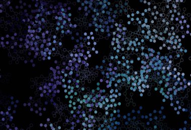 Koyu pembe, yapay zeka kavramına sahip mavi vektör dokusu. Parlak renkli bir illüstrasyon ve yapay zekanın gerçek yapısı. Teklif verilerinin tanıtımı için akıllı tasarım.