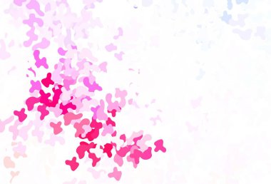 Açık mavi, Memphis şekilli kırmızı vektör arkaplan. Rastgele şekillerle soyut tarzda dekoratif tasarım. Bir cep telefonu için arka plan.