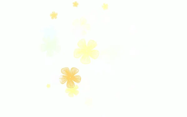 Světle Modrý Žlutý Vektorový Vzor Květinami Ilustrace Barevnými Abstraktními Květy — Stockový vektor
