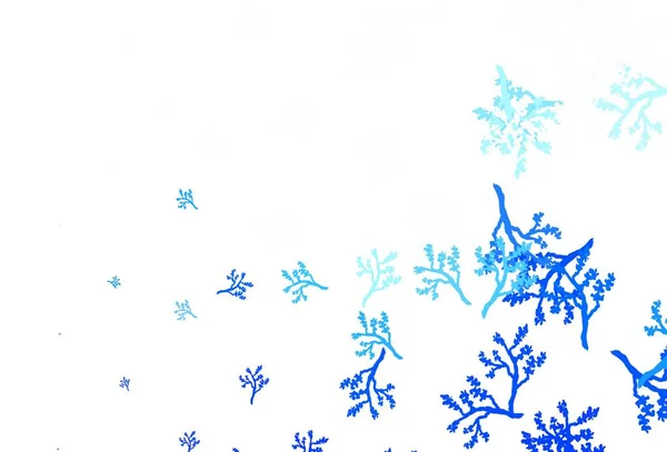 Светлый Синий Векторный Фон Ветвями Нечеткие Каракули Белом Фоне Совершенно — стоковый вектор