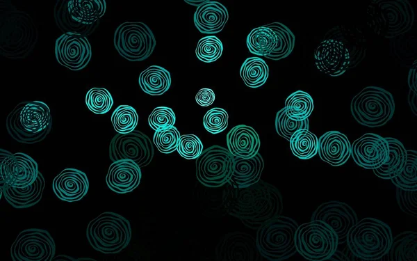 Azul Oscuro Verde Vector Elegante Plantilla Con Flores Rosas Una — Vector de stock