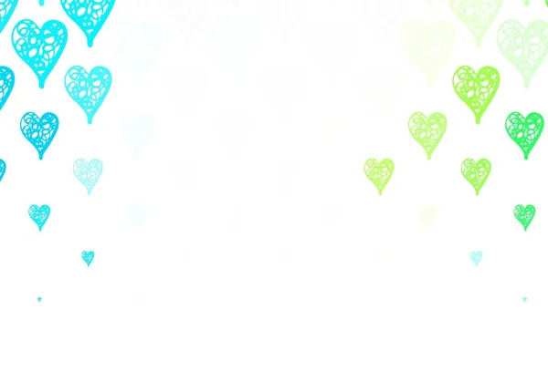 Светло Зеленая Красная Векторная Текстура Прекрасными Сердцами Иллюстрация Изображением Градиентных — стоковый вектор