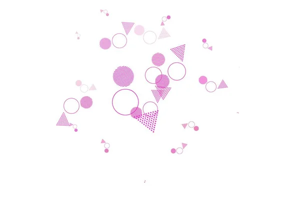 浅粉色矢量背景与三角形 用球体 三角形线勾画出闪光的抽象图解 商业广告模式 — 图库矢量图片