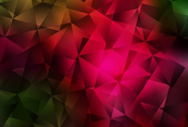Koyu yeşil, kırmızı vektör düşük poli düzeni. Origami stilinde gradyan ile yaratıcı geometrik illüstrasyon. İşiniz için en iyi üçgen tasarım.