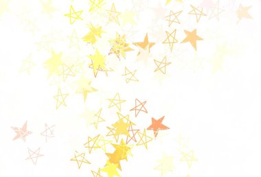 Açık Kırmızı, sarı vektör arkaplan, küçük ve büyük yıldızlı. Yıldızlı modern geometrik soyut çizim. Astroloji web siteleri için desen.