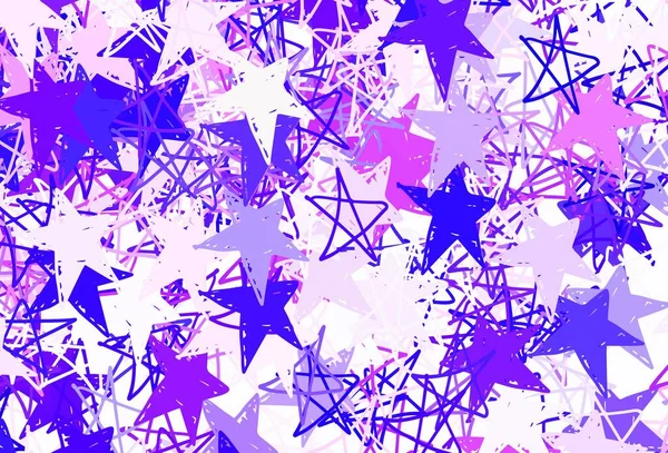 Hellroter Vektorhintergrund Mit Farbigen Sternen Sterne Auf Verschwommenem Abstrakten Hintergrund — Stockvektor