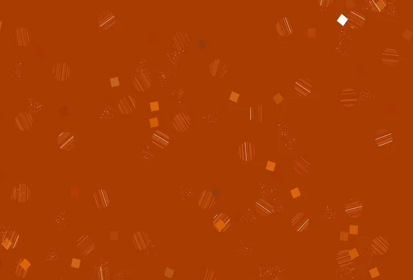 Světle Oranžová Vektorová Šablona Krystaly Kruhy Čtverci Abstraktní Gradient Ilustrace — Stockový vektor