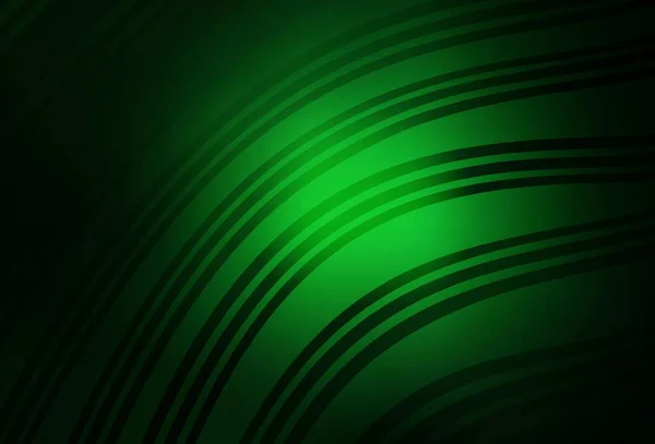 Темно Зеленый Векторный Узор Изогнутыми Линиями Окружная Абстрактная Иллюстрация Градиентом — стоковый вектор