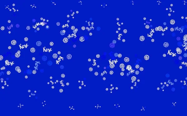 Açık mavi, çiçekli yeşil vektör karalama şablonu, güller. Çiçekli yepyeni renkli bir illüstrasyon. Web ve broşürler için elle boyanmış tasarım.