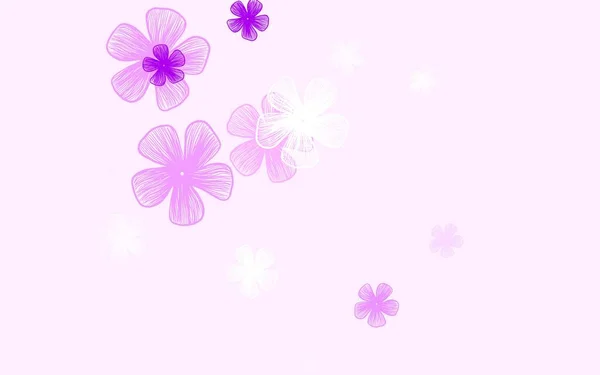 Licht Roze Vector Natuurlijk Patroon Met Bloemen Illustratie Met Kleurrijke — Stockvector