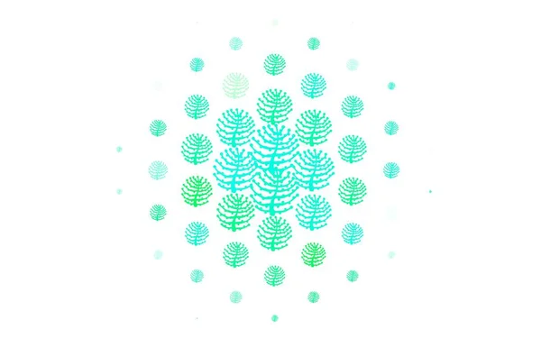 Светло Зеленый Векторный Фон Ветвями Деревьями Сияющая Цветная Иллюстрация Листьями — стоковый вектор