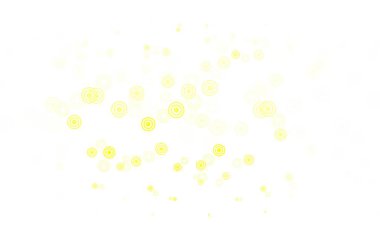 Açık yeşil, diskli sarı vektör dokusu. Bulanık yağmur damlaları olan soyut bir çizim. Poster ve web siteleri için tasarım.