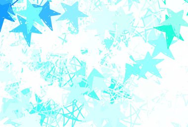 Güzel yıldızlı açık yeşil vektör dokusu. Renkli yıldızlı soyut çizimler. Fütürist reklamlar ve kitapçıklar için şablon.