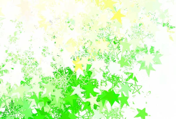 Verde Claro Diseño Vectorial Rojo Con Estrellas Brillantes Estrellas Sobre — Vector de stock