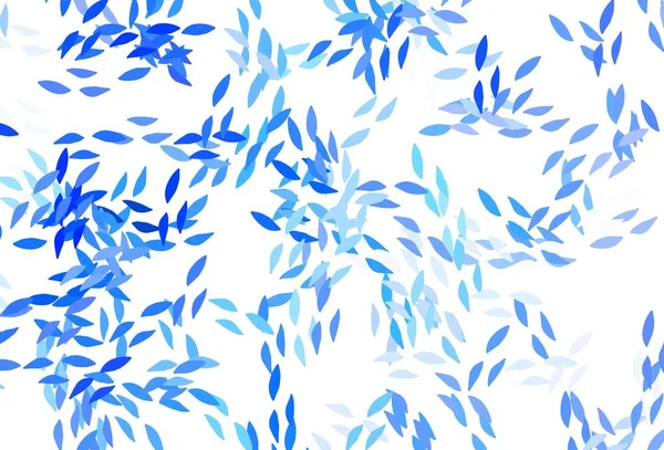 Yapraklı hafif Mavili vektör şablonu. Parlak renkli çizimler ve karalama tarzında yapraklar. Duvar kağıtları, boyama kitapları için desen.