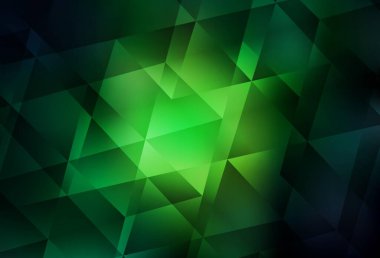 Koyu yeşil vektör üçgen arkaplan. Origami tarzında gradyan ile geometrik çizim. İş tasarımınız için yepyeni bir tarz.