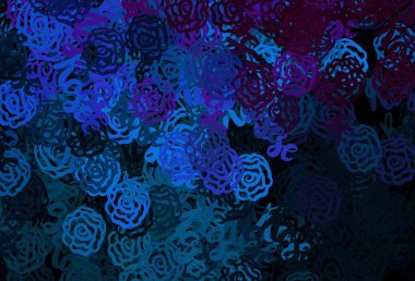 Koyu pembe, Memphis şekilli mavi vektör arkaplan. Soyut gradyan şekilli basit renkli çizimler. Duvar kağıtları için zarif tasarım.