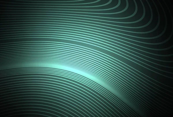 Eğri çizgileri olan koyu yeşil vektör arka plan. Renkli çizgileri ve şekilleri olan bir örnek. Posterler ve afişler için iş tasarımı.