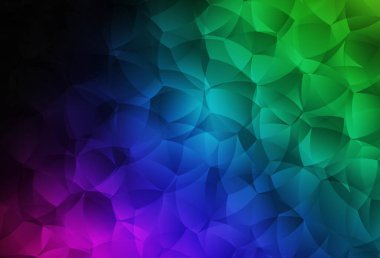 Rastgele şekilli koyu renkli vektör deseni. Soyut tarzda rengarenk gradyan şekilleri olan bir resim. Bir cep telefonu için arka plan.