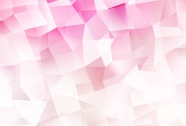 Açık pembe, sarı vektör üçgen mozaik şablon. Üçgenli parlak renkli çizimler. Dizaynınız için üçgen desen.