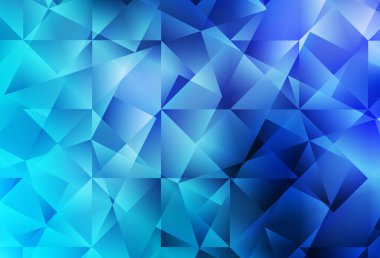 Açık mavi vektör çokgen şablonu. Üçgenlerden oluşan parlayan çokgen çizimler. Pankartın için tamamen yeni bir şablon.