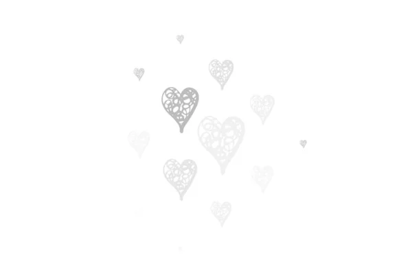 Светло Серый Векторный Узор Красочными Сердцами Декоративный Дизайн Сердечками Простом — стоковый вектор