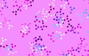 Açık Pembe, yapay zeka yapısına sahip mavi vektör şablonu. Renkli yapay zeka yapısı, eğimli çizgiler ve noktalar. Zeka ve yenilik reklamları için şablon.