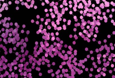 Yapay zeka ağlı koyu pembe vektör deseni. Soyut şablondaki yapay zeka şekilleriyle parlayan illüstrasyon. Bilim için desen, geleceksel tasarımlar..