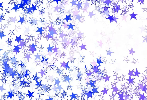 Lila Vektorkulisse Mit Kleinen Und Großen Sternen Sterne Auf Verschwommenem — Stockvektor