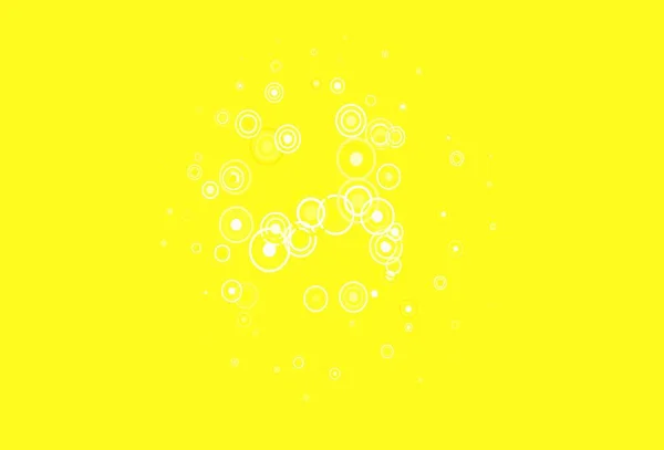 Světle Žlutá Vektorová Šablona Kruhy Čárami Ilustrace Barevnými Kruhy Čáry — Stockový vektor