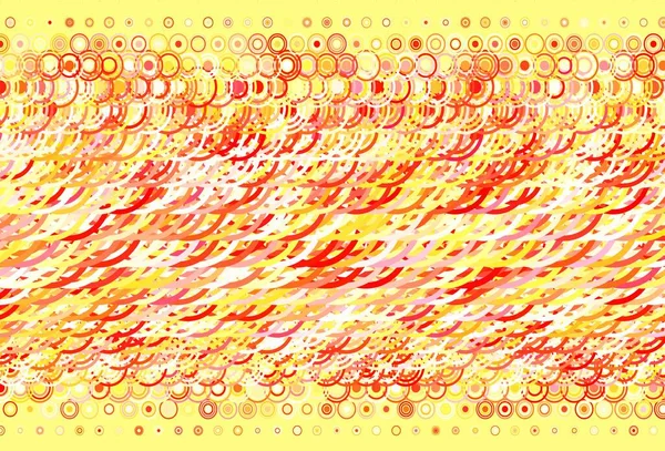 Rouge Clair Texture Vectorielle Jaune Avec Disques Lignes Cercles Lignes — Image vectorielle
