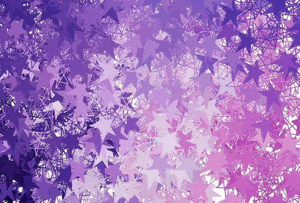 Light Purple Pink Vector Background Colored Stars Blurred Decorative Design — Stock Vector