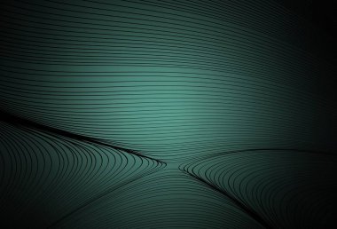 Eğri çizgileri olan koyu yeşil vektör düzeni. Alnında çizgiler olan soyut bir çizim. İş tasarımınız için şablon.