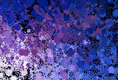 Koyu pembe, Memphis şekilli mavi vektör arkaplan. Soyut gradyan şekilli basit renkli çizimler. İşiniz için en iyi akıllı tasarım.