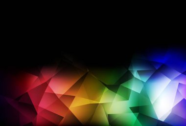 Karanlık çok renkli vektör soyut mozaik desen. Soyut ve üçgenli renkli çizimler. Arkaplanlarınız için desenli desen.