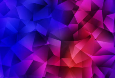 Koyu mavi, kırmızı vektör çokgen arkaplan. Zarif üçgenleri olan soyut çizimler. Bir markanın arkaplanı için desen.