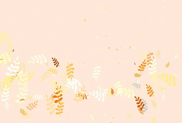 淡黄色矢量自然模式与叶子 在模糊的背景上有叶子的有斑点的涂鸦 童书多彩的图案 — 图库矢量图片