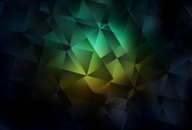 Koyu mavi, yeşil vektör soyut çokgen arkaplan. Çokgen soyut çizim ve gradyan. Dizaynınız için üçgen desen.