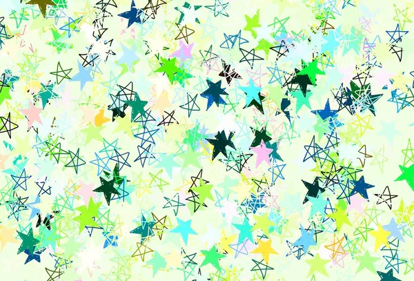 Светлая Многоцветная Векторная Компоновка Яркими Звездами Декоративная Сияющая Иллюстрация Звездами — стоковый вектор