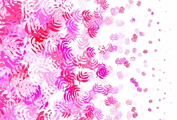 Luz Púrpura Rosa Vector Abstracto Telón Fondo Con Hojas Ilustración — Vector de stock