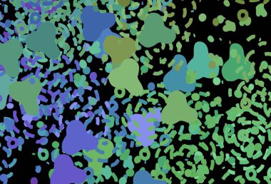 Karmaşık şekilli koyu renkli vektör şablonu. Rastgele şekillerle soyut tarzda dekoratif tasarım. Kartvizitiniz için modern tasarım.