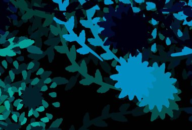 Koyu mavi, soyut şekilli yeşil vektör dokusu. Renkli rastgele şekillerle modern soyut illüstrasyon. Bir cep telefonu için arka plan.