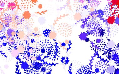 Hafif Mor vektör karalama arkaplanı çiçekli renkli çizimler ve karalama tarzında çiçekler. İşiniz için yepyeni bir tasarım..