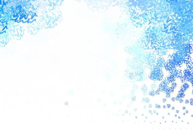 Eğri çizgileri olan açık mavi vektör deseni. Değişken çizgileri olan renkli geometrik örnek. İş tasarımınız için soyut biçim.