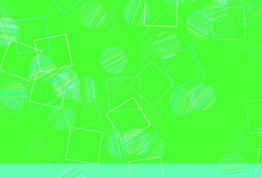 Açık yeşil vektör deseni, daireler şeklinde çokgen. Daireler, çizgiler, rengarenk eşkenar dörtgenler. Reklamlarınız için akıllı tasarım.