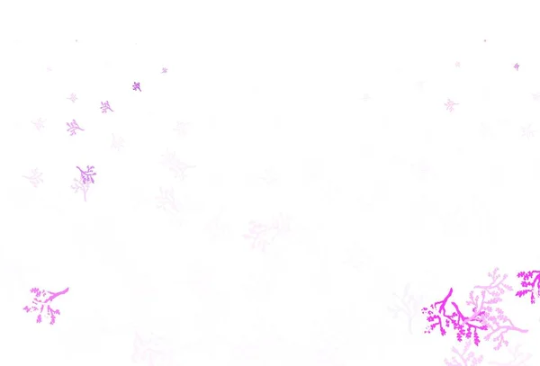 Light Purple Vector Doodle Hintergrund Mit Ästen Skizzenhafte Kritzeleien Auf — Stockvektor