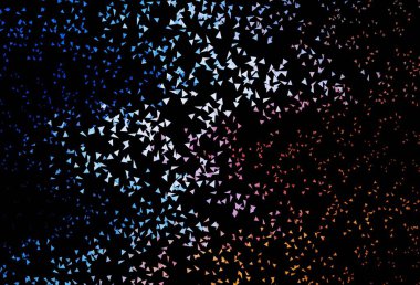 Koyu mavi, kırmızı vektör şablonu, kristaller, üçgenler. Soyut üçgenli dekoratif tasarım. Bir cep telefonu için arka plan.